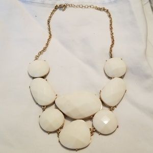 White bib necklace